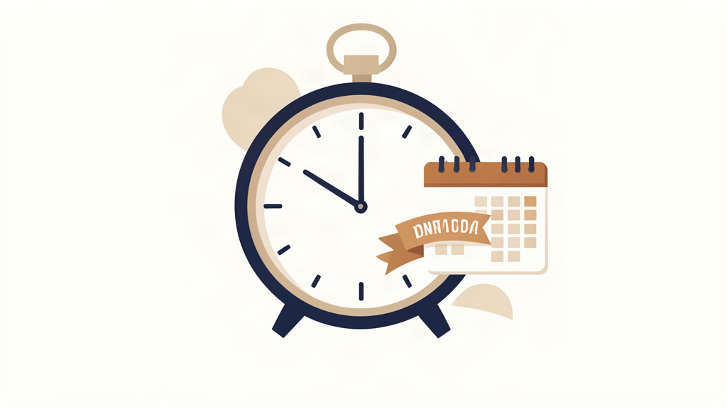 A large clock with a calendar and a countdown ribbon